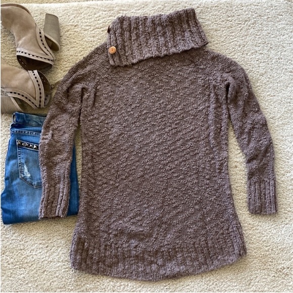 Anthropologie Moth Cowl Button Neck Sweater - Picture 6 of 9